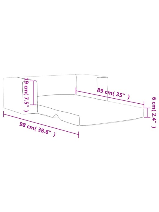 2-kohaline laste diivanvoodi tähtedega, helehall, pehme plüüs