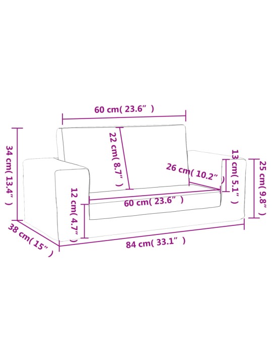 2-kohaline laste diivanvoodi, helehall, pehme plüüs