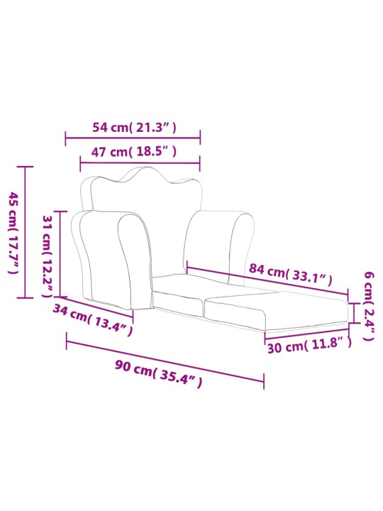 Laste diivanvoodi, antratsiithall, pehme plüüs