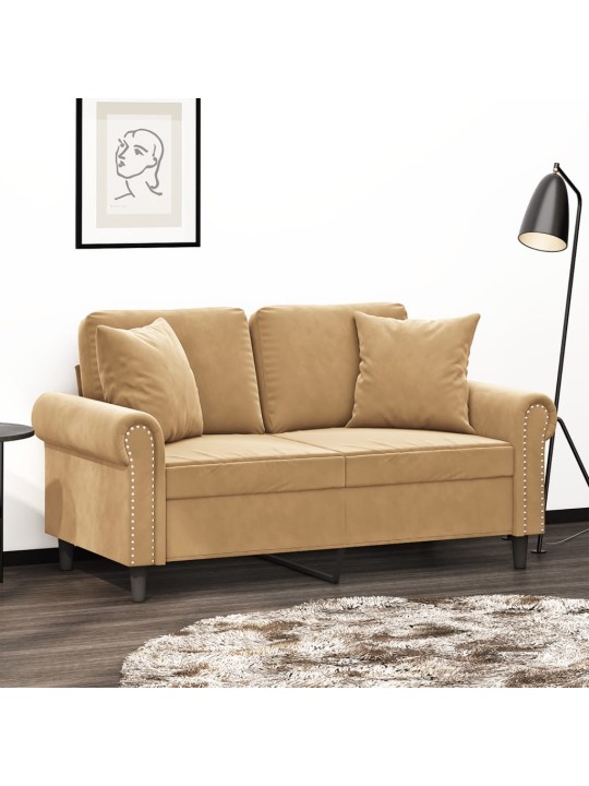2-KOHALINE DIIVAN PATJADEGA, PRUUN, 120 CM, SAMET