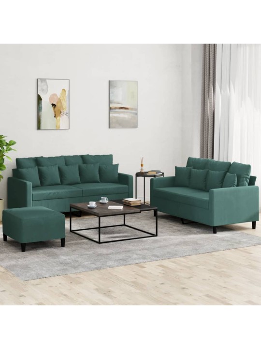 3-OSALINE DIIVANIKOMPLEKT PATJADEGA, TUMEROHELINE, SAMET