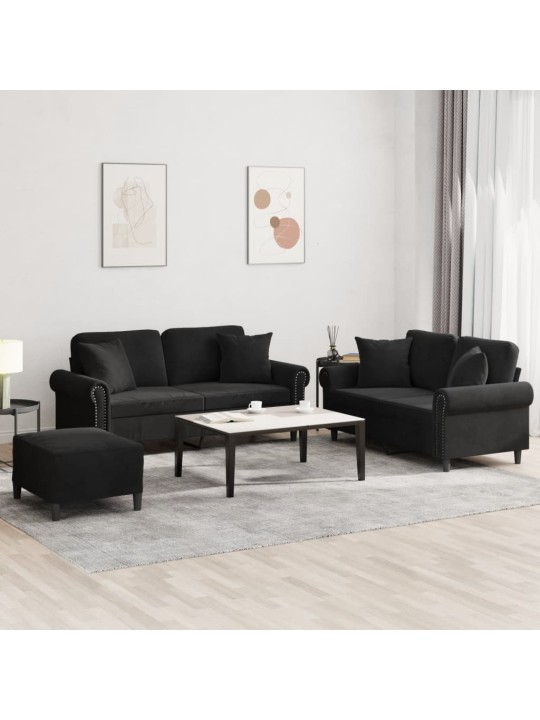 3-OSALINE DIIVANIKOMPLEKT PATJADEGA, MUST, SAMET