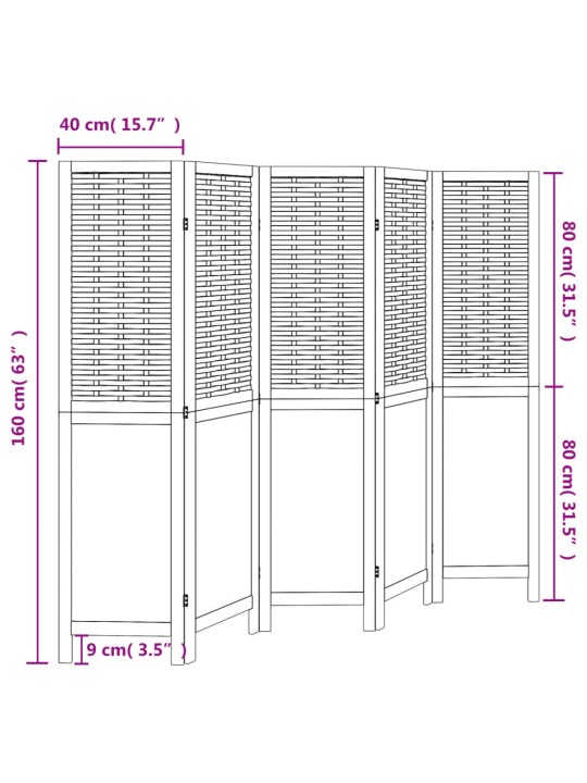 5 PANEELIGA RUUMIJAGAJA, VALGE, PAULOWNIA PUIT