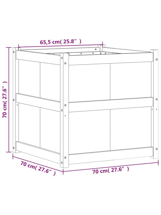 Aia taimekast, 70 x 70 x 70 cm, immutatud männipuit