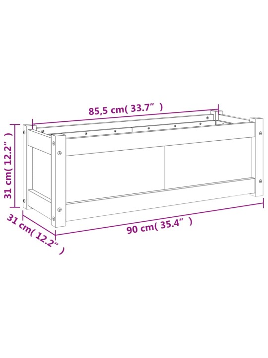 Aia taimekast, 90 x 31 x 31 cm, männipuit