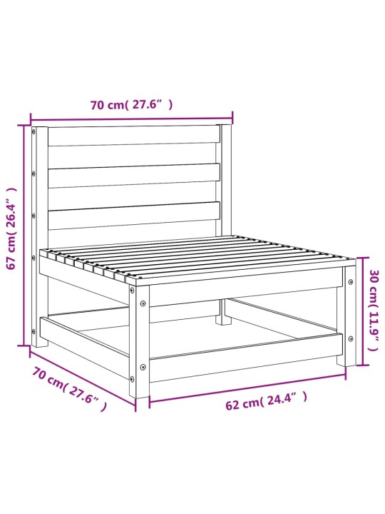 Käetugedeta aiadiivanid 2 tk, valge, 70 x 70 x 67 cm, männipuit