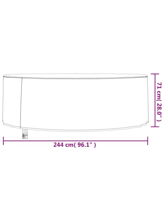 Aiamööbli katted 2 tk, ø244x71 cm, 420d oxford kangas