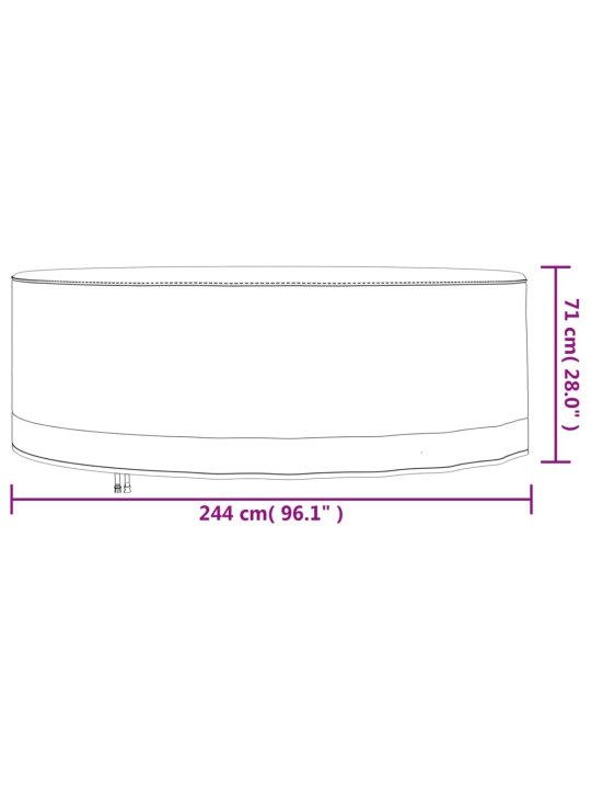 Aiamööbli katted 2 tk, ø 244x71 cm, 600d oxford kangas