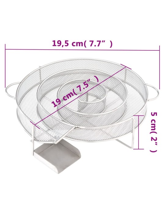 Külmsuitsu generaator, ümmargune, 19,5 cm, roostevaba teras