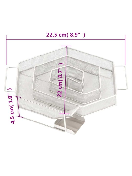 KÜLMSUITSU GENERAATOR, 6 KÜLJEGA, 22,5 CM, ROOSTEVABA TERAS