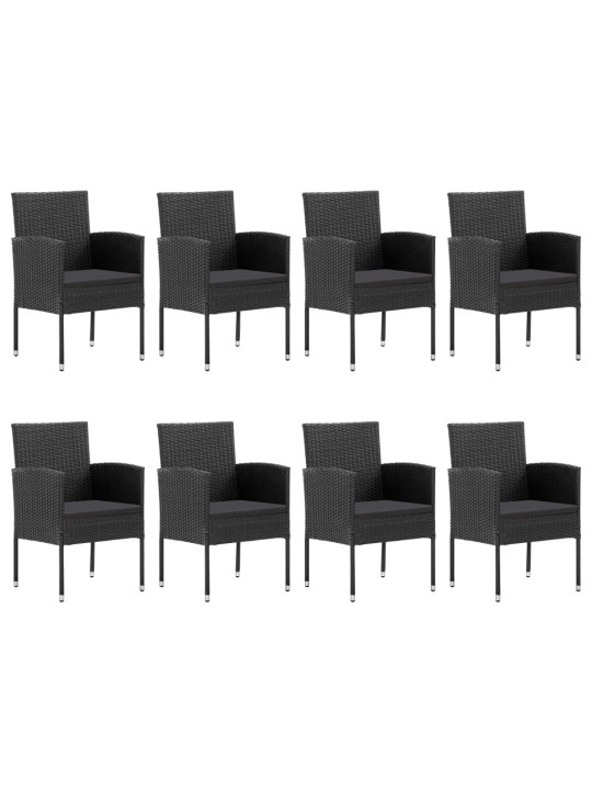 9-OSALINE AIA SÖÖGIMÖÖBLI KOMPLEKT, MUST, POLÜROTANG JA TERAS
