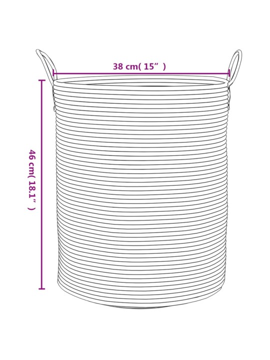Hoiukorv, hall ja valge, ø38x46 cm, puuvill