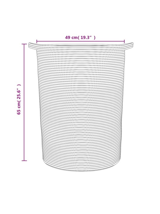 Hoiukorv, pruun ja valge, ø49x65 cm, puuvill