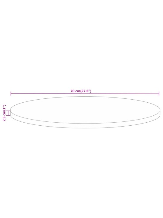 Ümmargune lauaplaat, ø70x2,5 cm, mangopuit