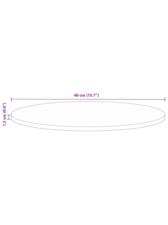 Ümmargune lauaplaat, ø40x1,5 cm, taastatud puit