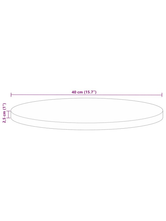 Ümmargune lauaplaat, ø40x2,5 cm, taastatud puit