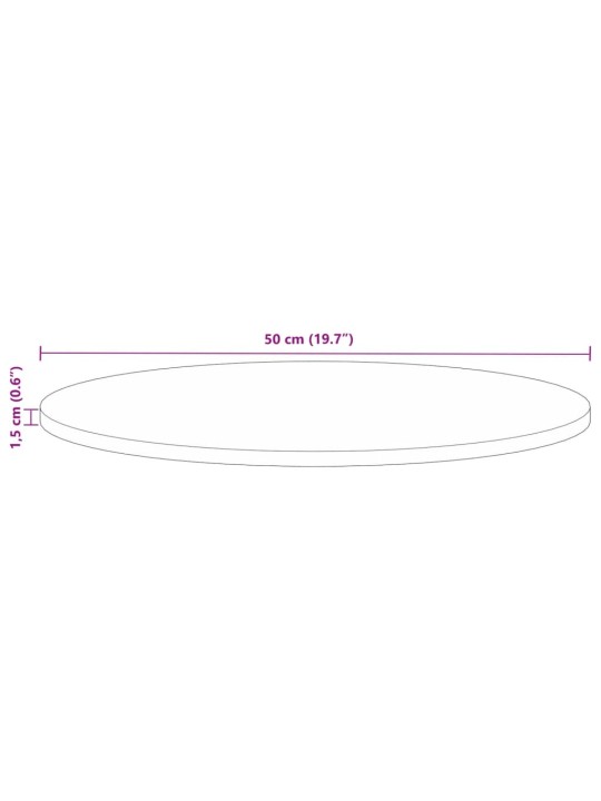 Ümmargune lauaplaat, ø50x1,5 cm, taastatud puit