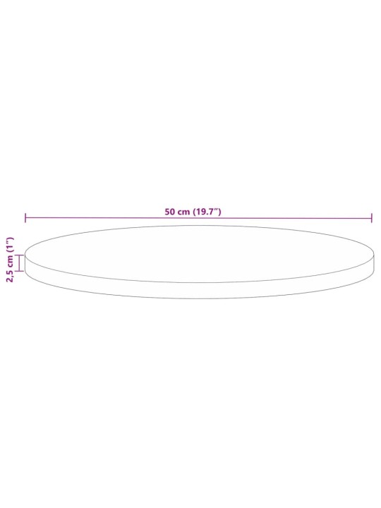 Ümmargune lauaplaat, ø50x2,5 cm, taastatud puit