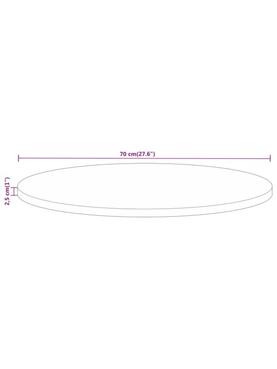 Ümmargune lauaplaat, ø70x2,5 cm, taastatud puit