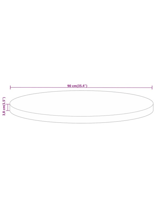 Ümmargune lauaplaat, ø90x3,8 cm, taastatud puit