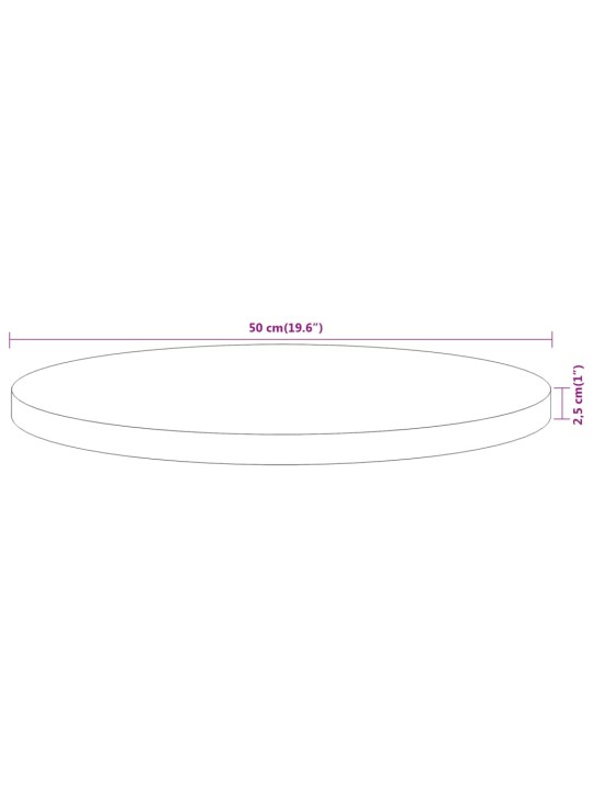 Lauaplaat, ø50 x 2,5 cm, ümmargune, akaatsiapuit