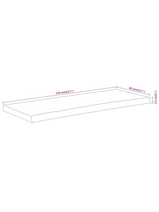 Lauaplaat 110x40x2,5 cm ristkülik akaatsia naturaalne serv