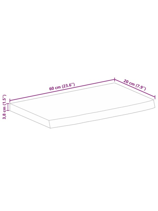 LAUAPLAAT, NATURAALSE SERVAGA, 60X20X3,8 CM, MANGOPUIT