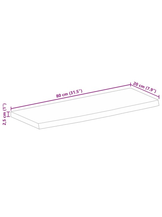 LAUAPLAAT, NATURAALSE SERVAGA, 80X20X2,5 CM, MANGOPUIT