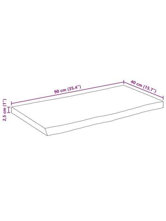 LAUAPLAAT NATURAALSE SERVAGA 90X40X2,5 CM TÖÖTLEMATA MANGOPUIT