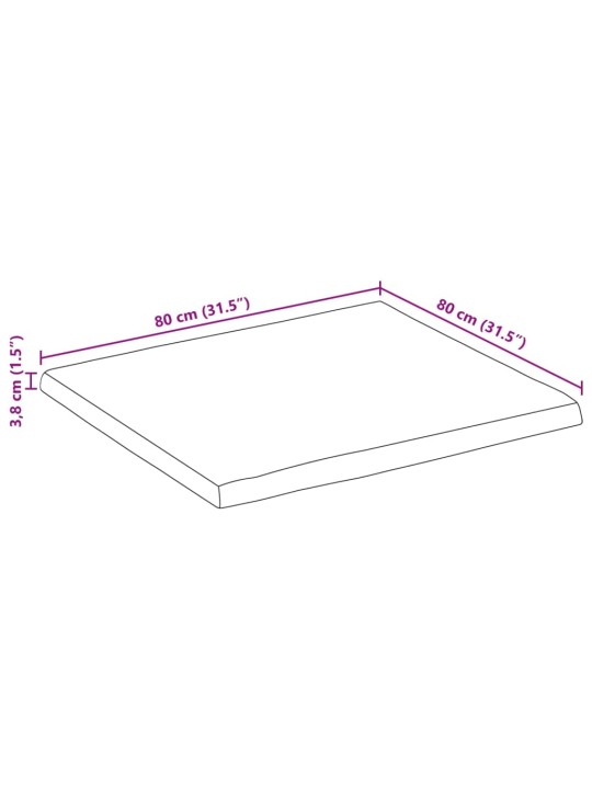 LAUAPLAAT NATURAALSE SERVAGA 80X80X3,8 CM TÖÖTLEMATA MANGOPUIT