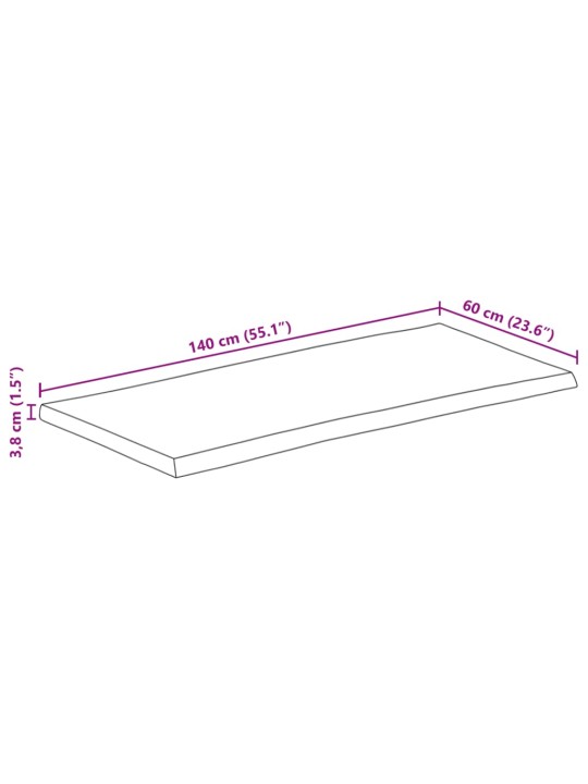 LAUAPLAAT, 140 X 60 X 3,8 CM, NATURAALSETE SERVADEGA, MANGOPUIT