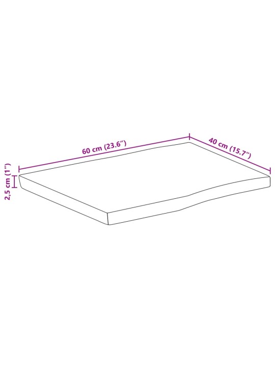 LAUAPLAAT, 60X40X2,5 CM, NATURAALSETE SERVADEGA, MANGOPUIT