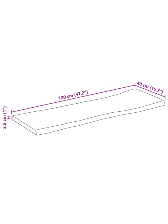 LAUAPLAAT, 120X40X2,5 CM, NATURAALSETE SERVADEGA, MANGOPUIT