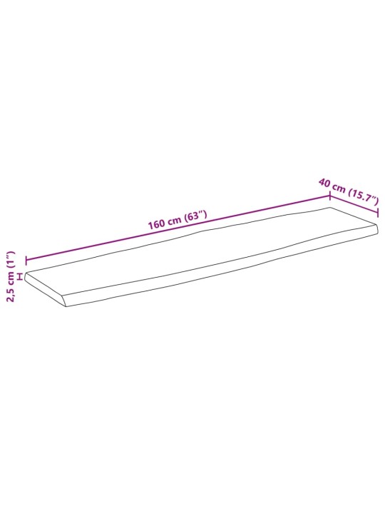 LAUAPLAAT, 160X40X2,5 CM, NATURAALSETE SERVADEGA, MANGOPUIT