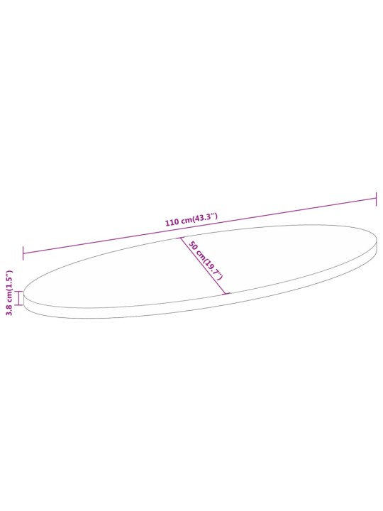 Ovaalne lauaplaat, 110x50x3,8 cm, mangopuit