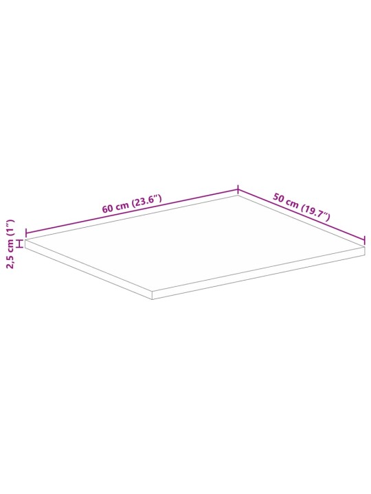LAUAPLAAT 60X50X2,5 CM RISTKÜLIK AKAATSIAPUIT