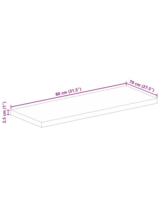 Lauaplaat 80x70x2,5 cm ristkülik akaatsiapuit