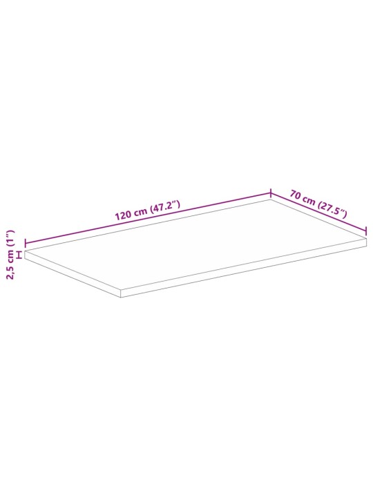 LAUAPLAAT, 120X70X2,5 CM, RISTKÜLIK, TÖÖTLEMATA MANGOPUIT