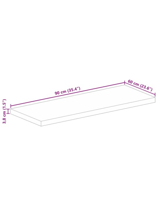 LAUAPLAAT 90X60X3,8 CM RISTKÜLIK MANGOPUIT
