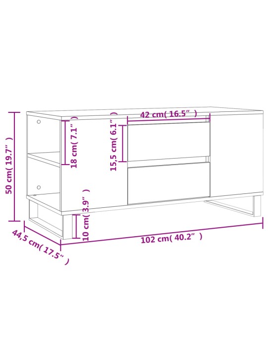 Kohvilaud, pruun tamm, 102x44,5x50 cm, tehispuit