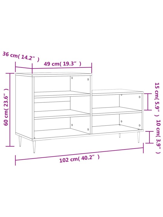 Kingakapp, suitsutatud tamm, 102 x 36 x 60 cm, tehispuit