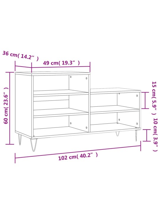 Kingakapp, suitsutatud tamm, 102 x 36 x 60 cm, tehispuit