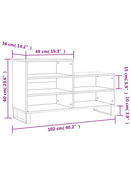 Kingakapp, suitsutatud tamm, 102 x 36 x 60 cm, tehispuit