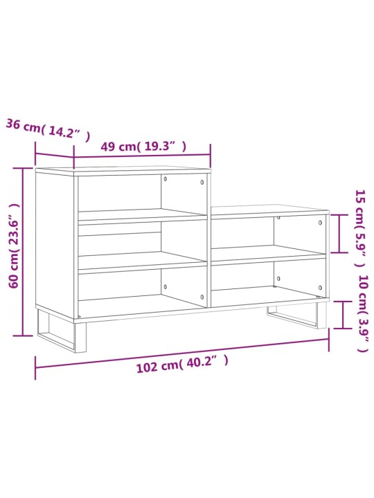 Kingakapp, hall sonoma tamm, 102x36x60 cm, tehispuit