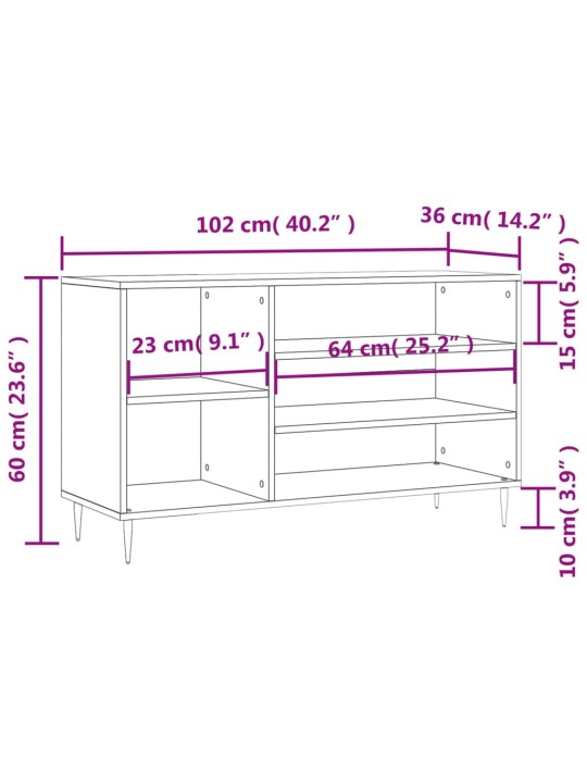 Kingakapp, sonoma tamm, 102x36x60 cm, tehispuit