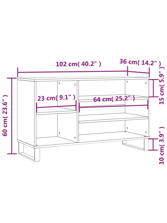 Kingakapp, suitsutatud tamm, 102 x 36 x 60 cm, tehispuit