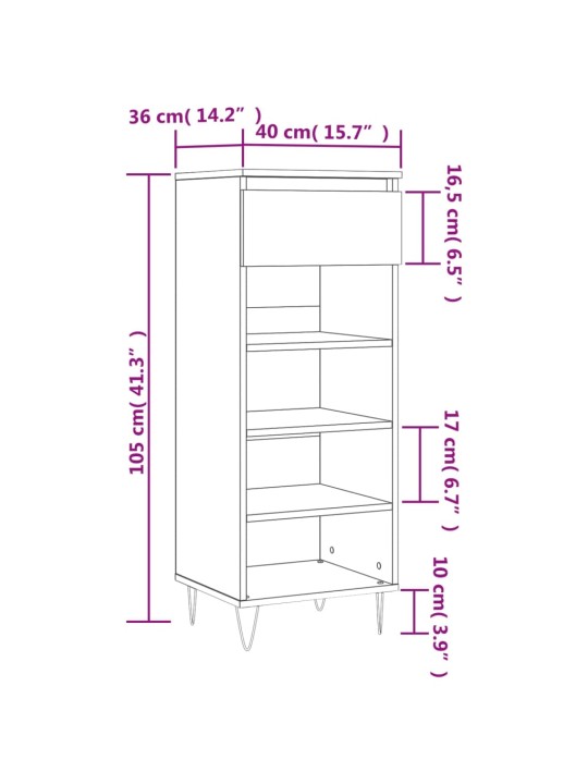 Kingakapp, suitsutatud tamm, 40x36x105 cm, tehispuit