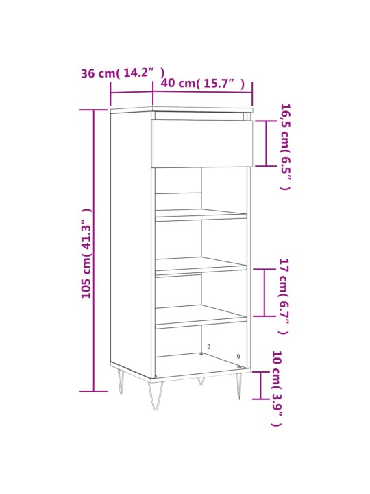 Kingakapp, hall sonoma tamm, 40x36x105 cm, tehispuit