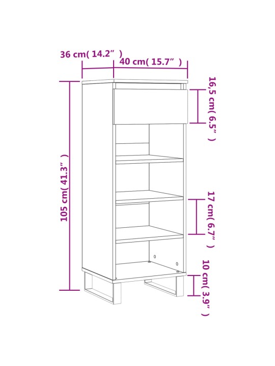 Kingakapp, hall sonoma tamm, 40x36x105 cm, tehispuit