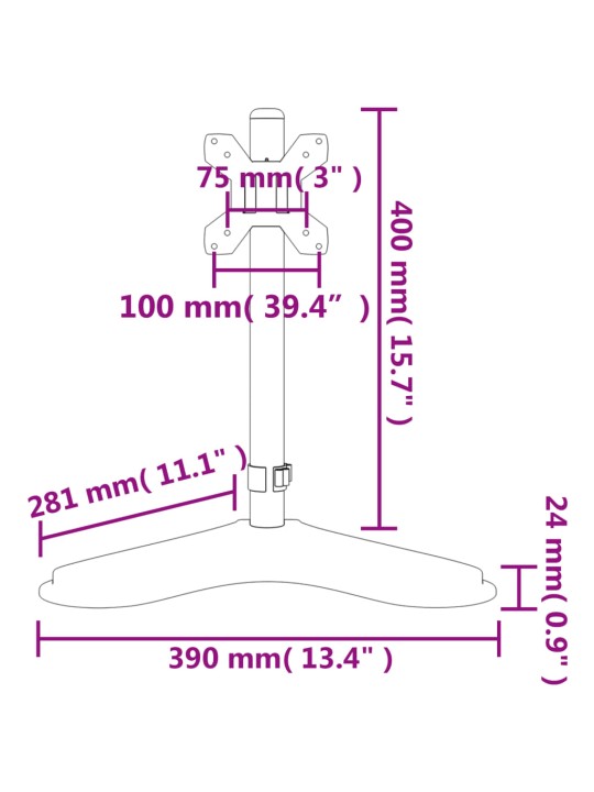 Monitori kinnitus must terase vesa 75/100 mm